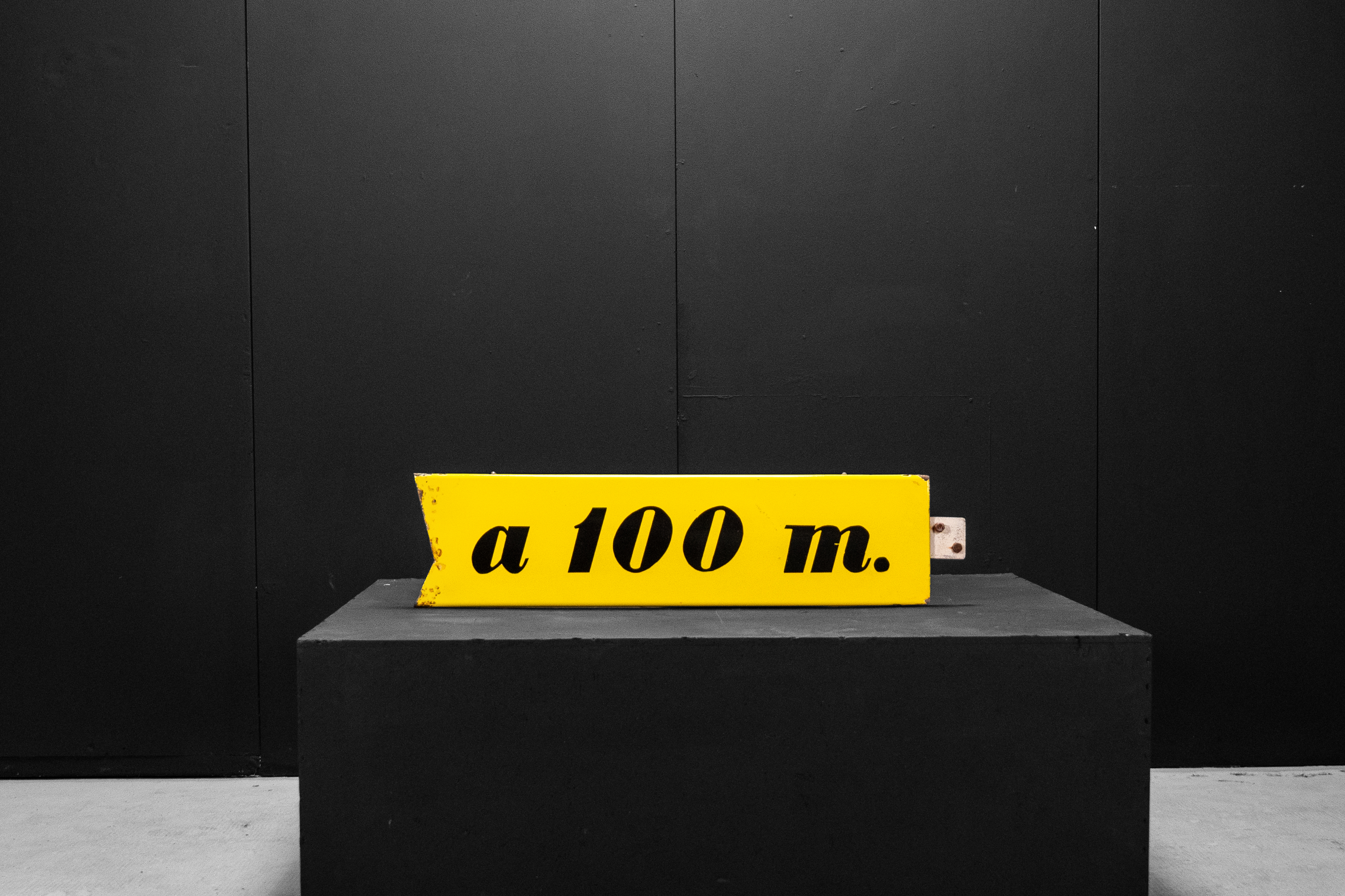 Agip enamel arrow sign