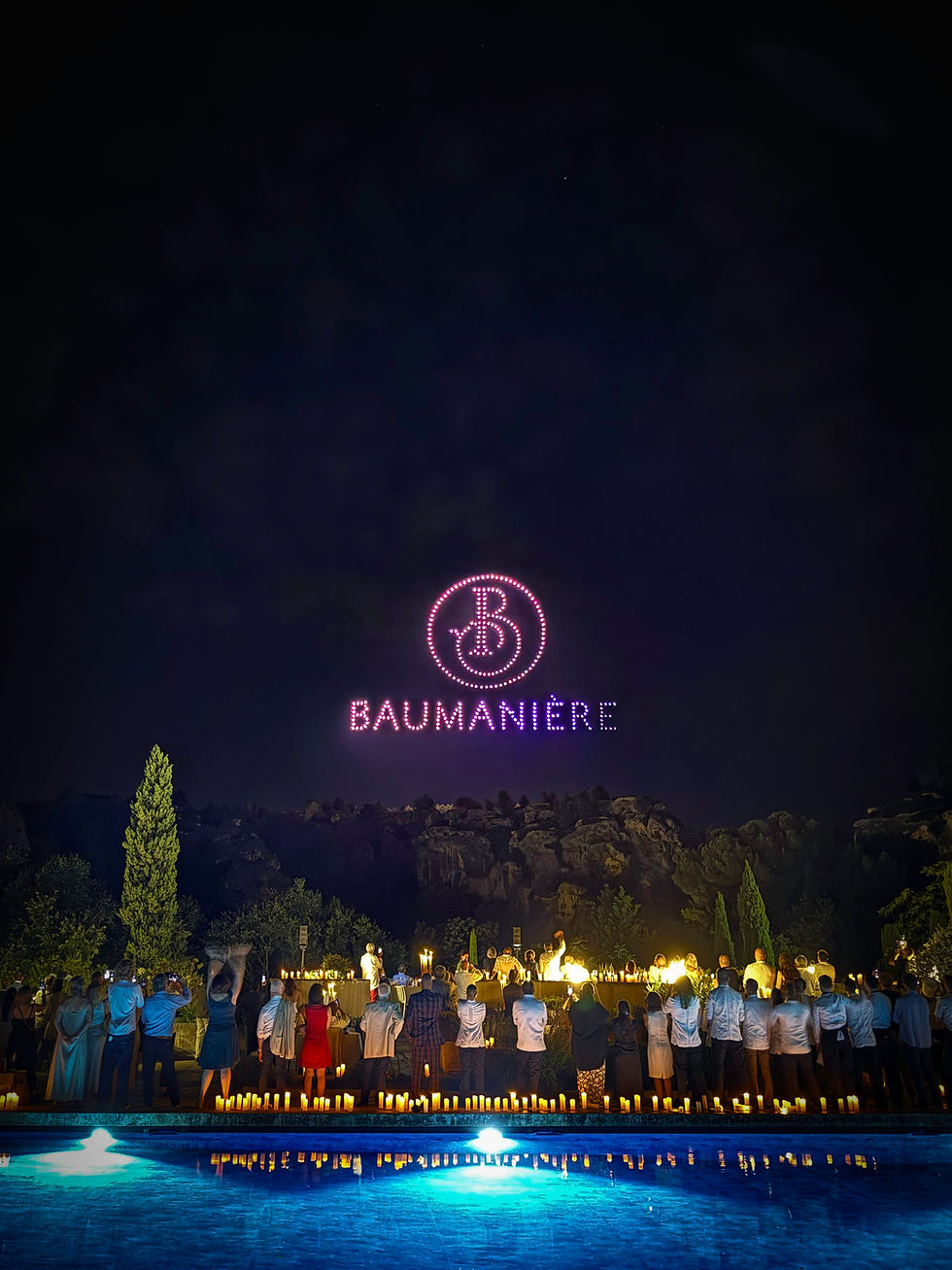 drones show for Baumanière a special corporate event