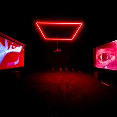Installation immersive « Jour spectral et contes étranges » de Ho Tzu Nyen présentée à la Fondation LUMA à Arles, dans l’espace de la Mécanique Générale, combinant projections vidéo, dispositifs sonores et mise en lumière architecturale, avec réalisation technique assurée par iDzia.