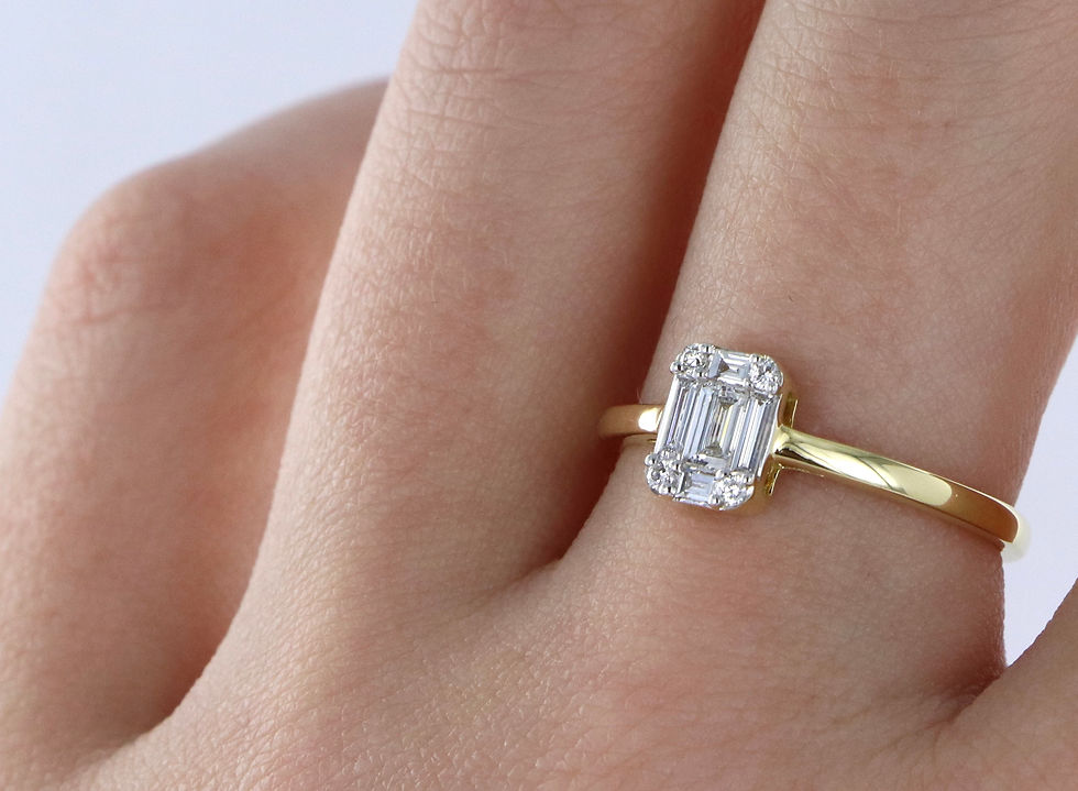 Miniature : Bague en Or jaune 750 - Diamants - EA498940