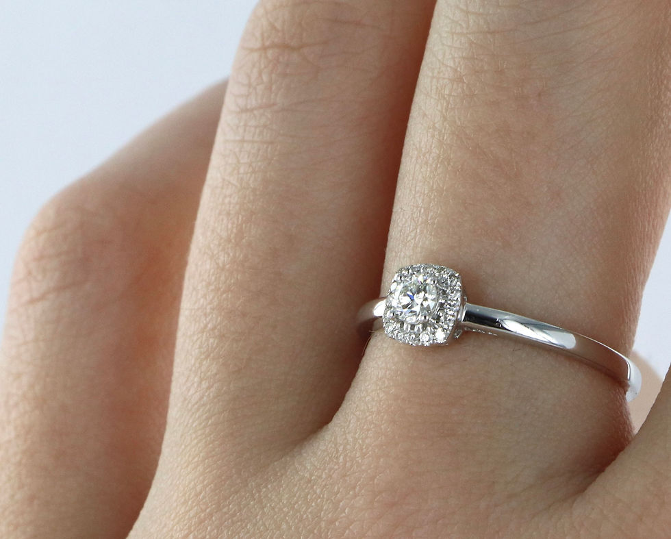 Miniature : Bague solitaire en Or blanc 750 - Diamants - DK441640