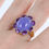 Miniature : Bague Or jaune 750 - Jade Couleur Lavande - Améthystes - Diamants - EP401901