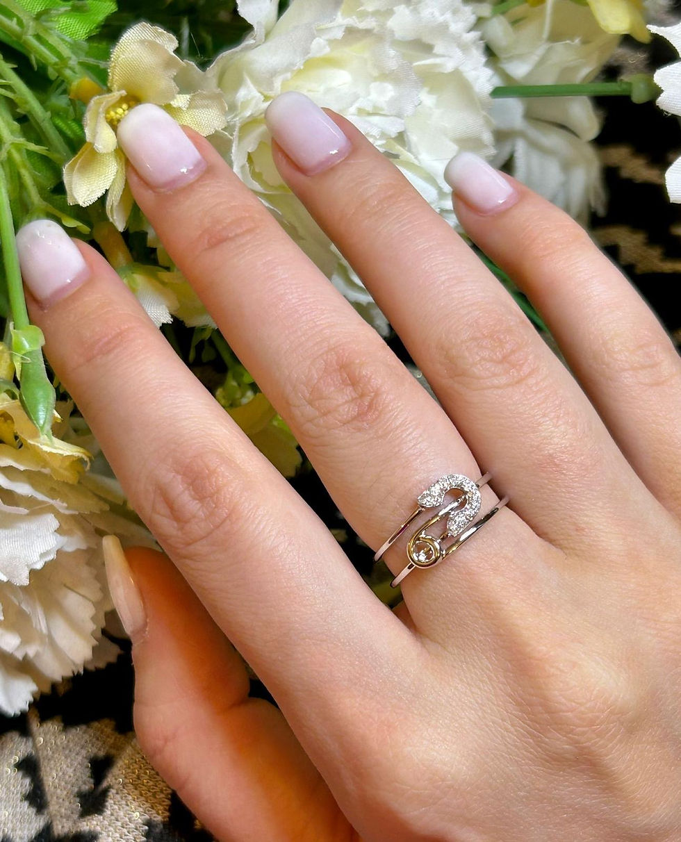 Miniature : Bague en Or blanc 750 - Diamants - ES413640
