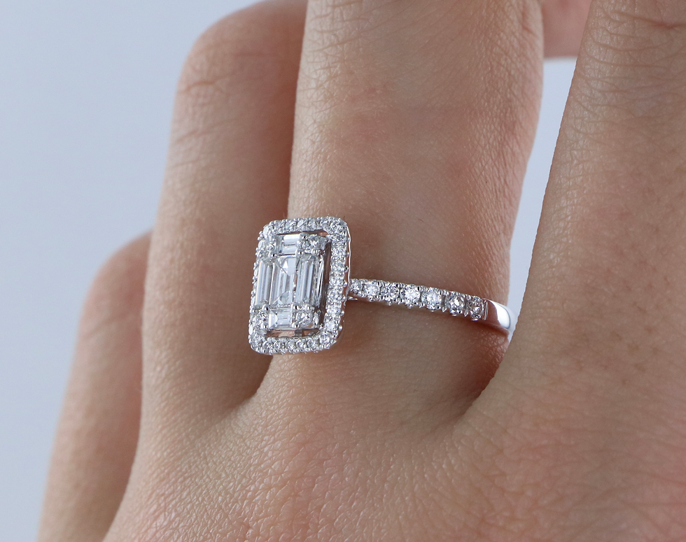 Miniature : Bague en Or blanc 750 - Diamants - EB4268640