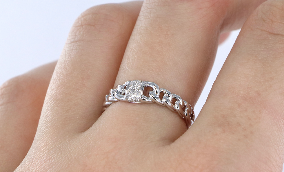 Miniature : Bague en Or blanc 750 - Diamants - ES422640