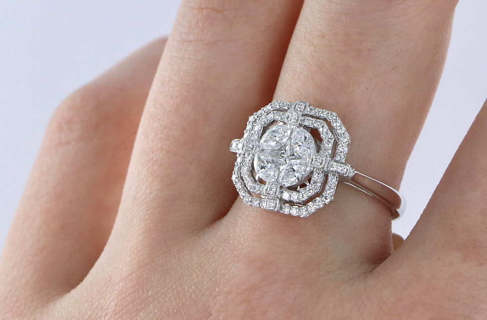 Miniature : Bague en Or blanc 750 - Diamants - DA482640