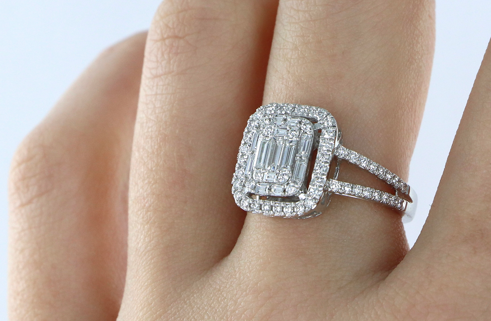 Miniature : Bague en Or blanc 750 - Diamants - EE401640