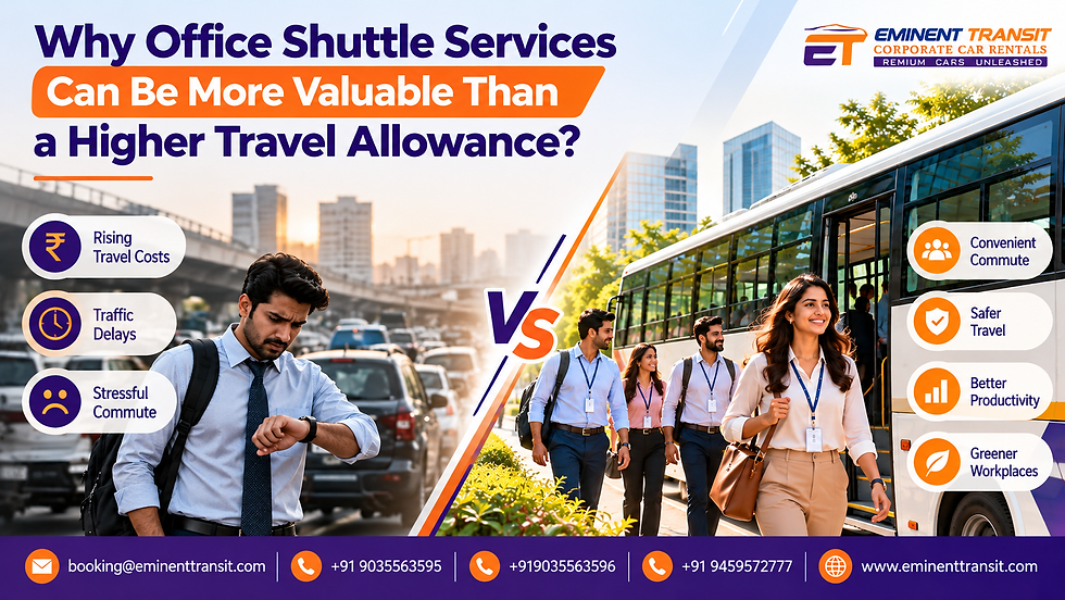 A Blog Banner On Why Office Shuttle Services Can Be More Valuable Than a Higher Travel Allowance?