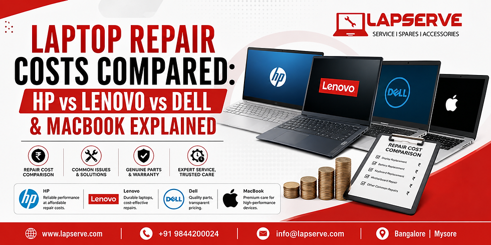 Laptop Repair Costs Compared: HP vs Lenovo vs Dell & MacBook Explained