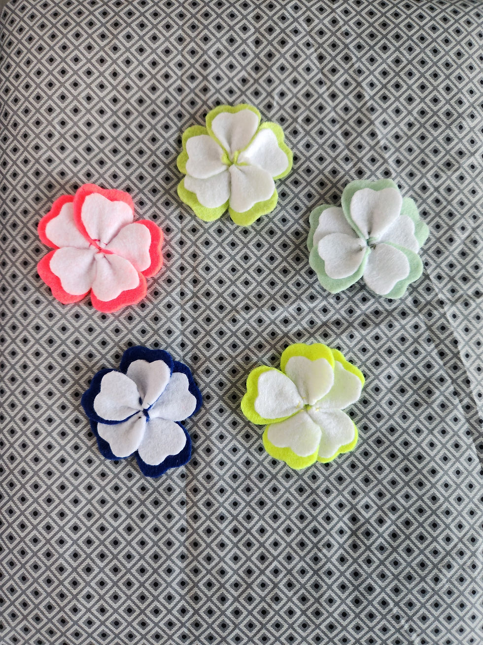 Double Color Felt Blossoms