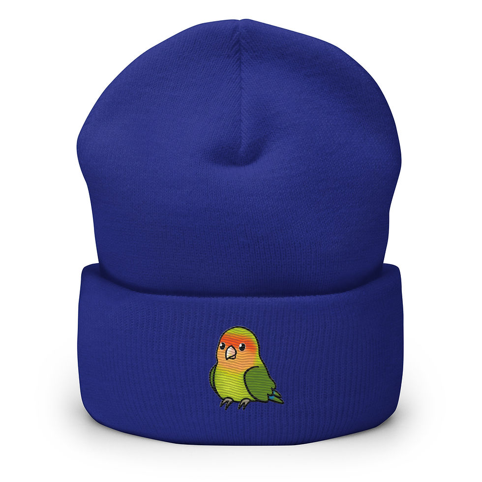 Thumbnail: Peachy Green Lovey Cuffed Beanie