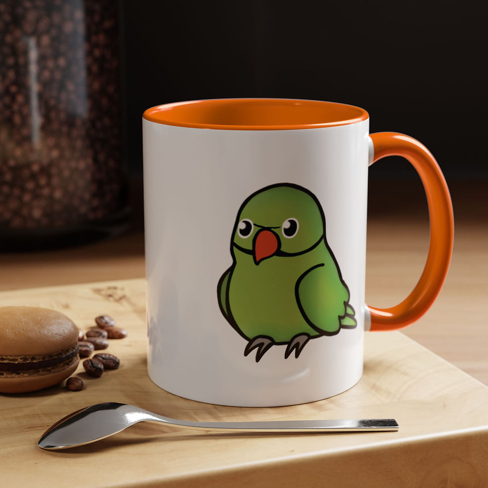 Thumbnail: Gorgeous Green Indian Ringneck Accent Coffee Mug 