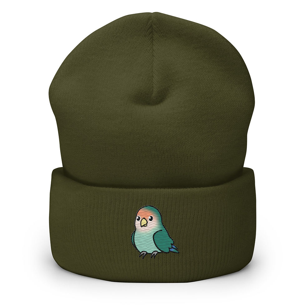 Thumbnail: Peach Faced Princess Lovey Cuffed Beanie