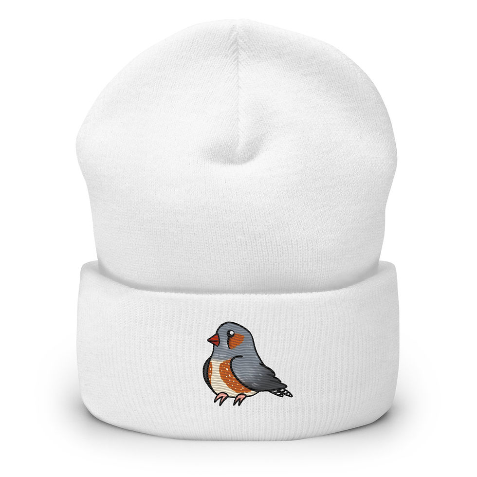 Thumbnail: Zonky Zebra Finch Cuffed Beanie