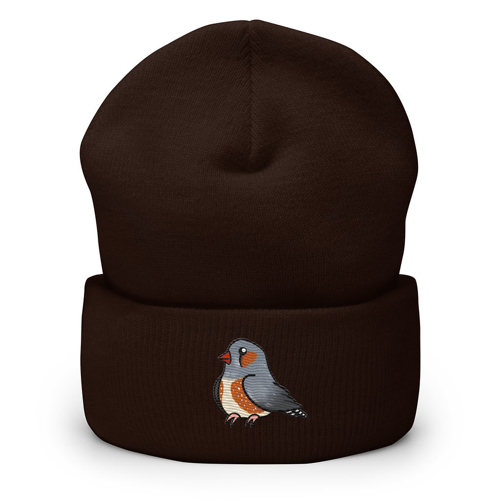 Thumbnail: Zonky Zebra Finch Cuffed Beanie