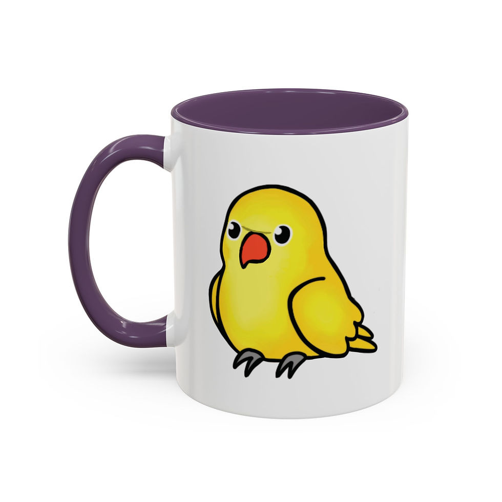 Thumbnail: Female Lovely Lutino Indian Ringneck Accent Coffee Mug 