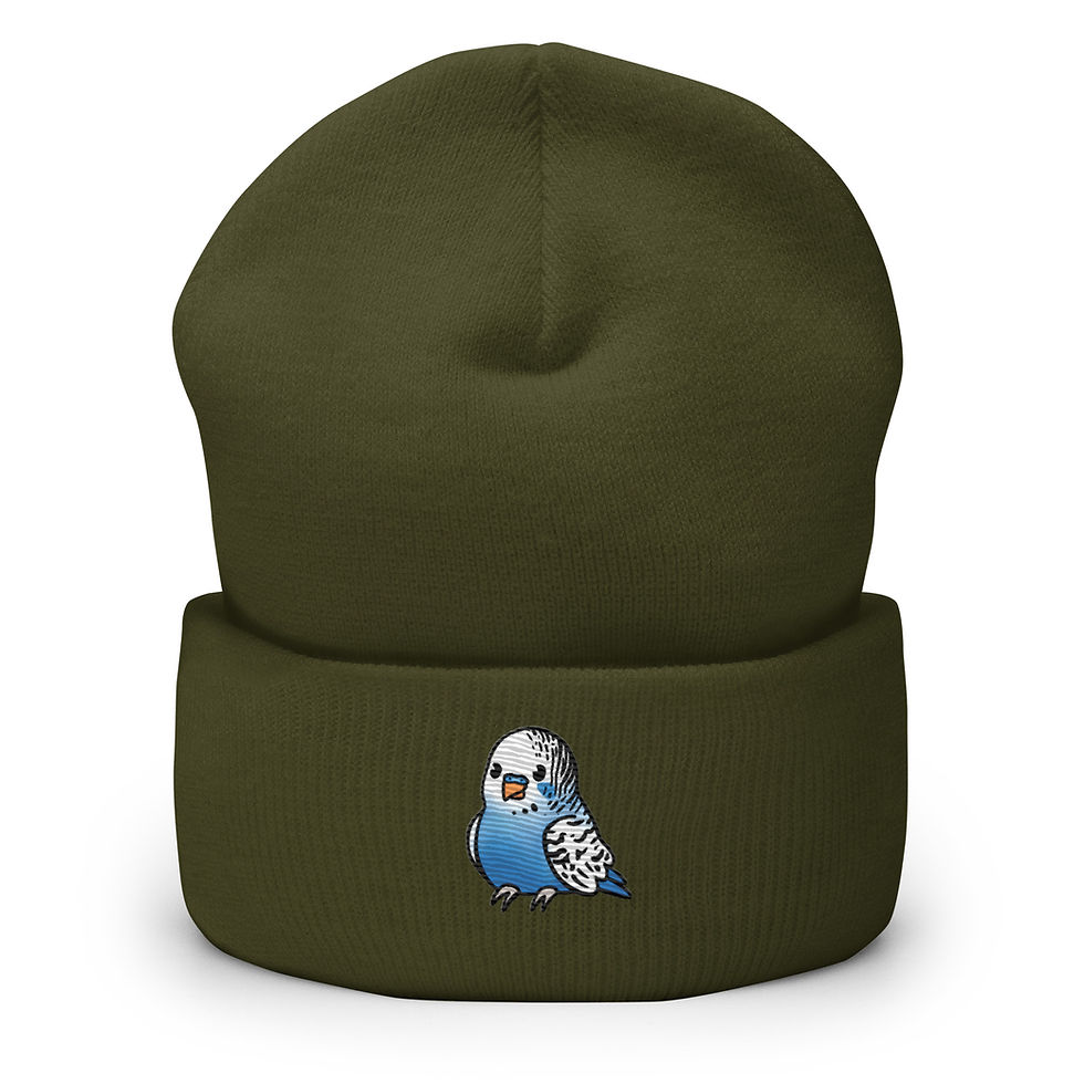 Thumbnail: Brilliant Blue Budgie Cuffed Beanie