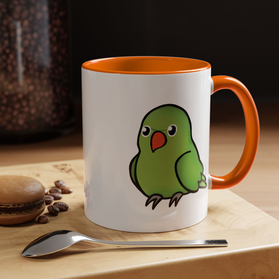 Thumbnail: Female Gorgeous Green Indian Ringneck Accent Coffee Mug 