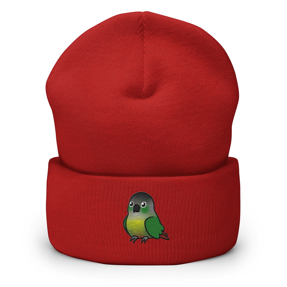 Thumbnail: Green Cheek Conure Cuffed Beanie