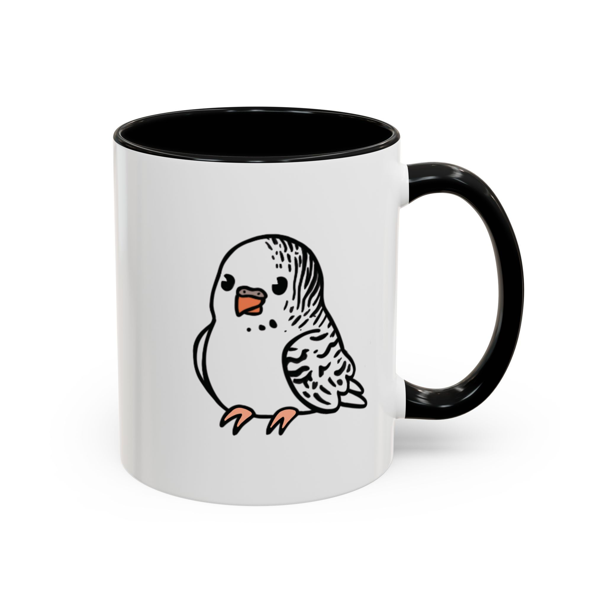 Aloof Albino Budgie Accent Coffee Mug 