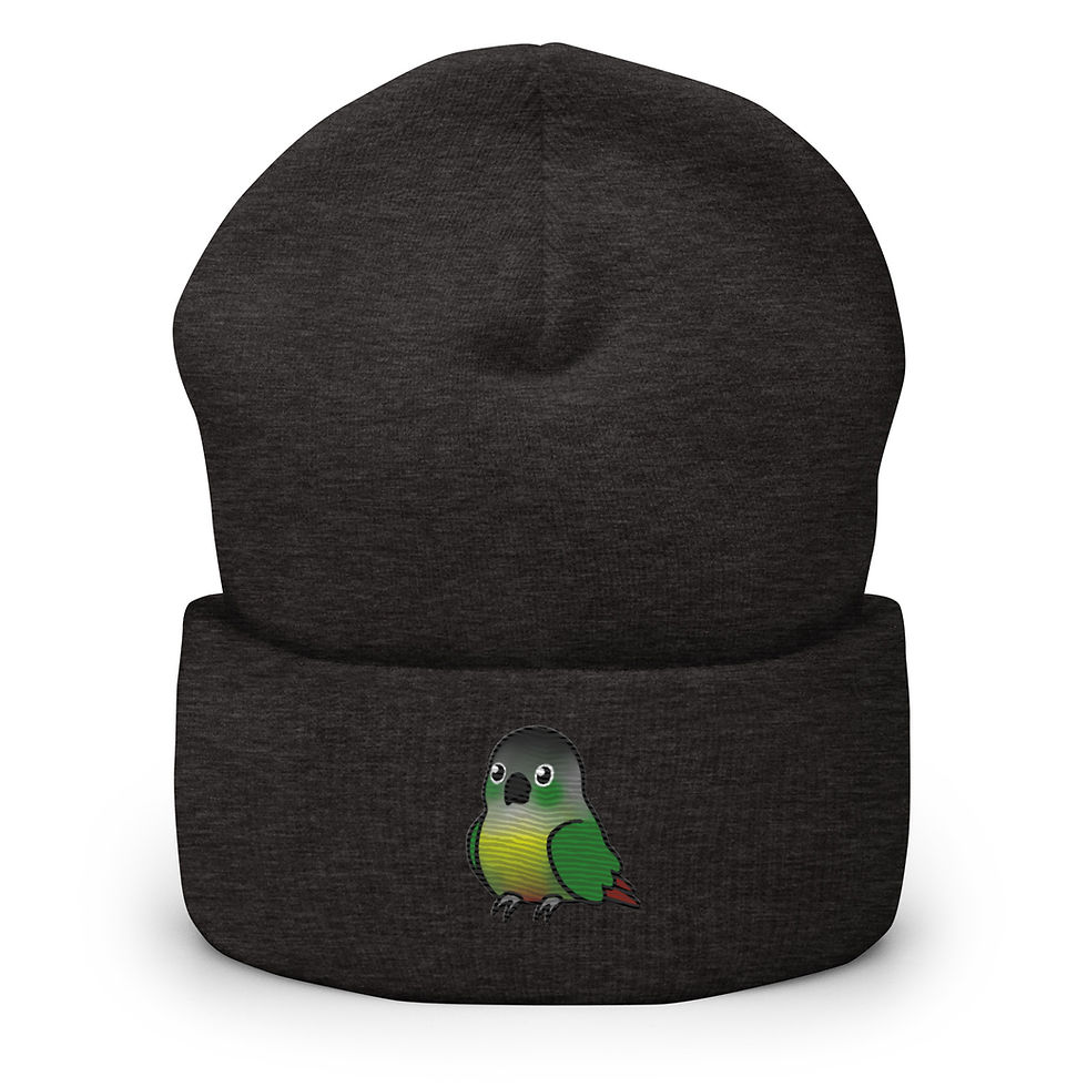 Thumbnail: Green Cheek Conure Cuffed Beanie