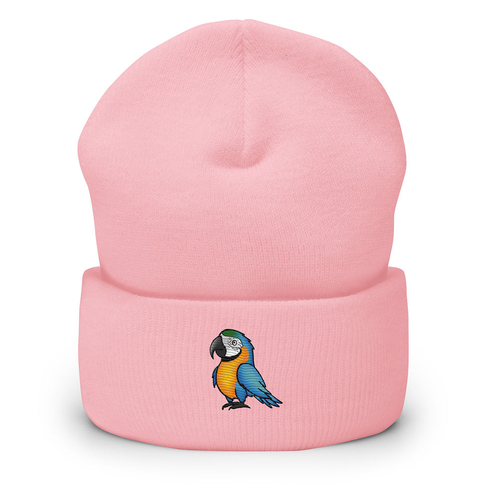 Thumbnail: Blue & Gold Macaw Cuffed Beanie
