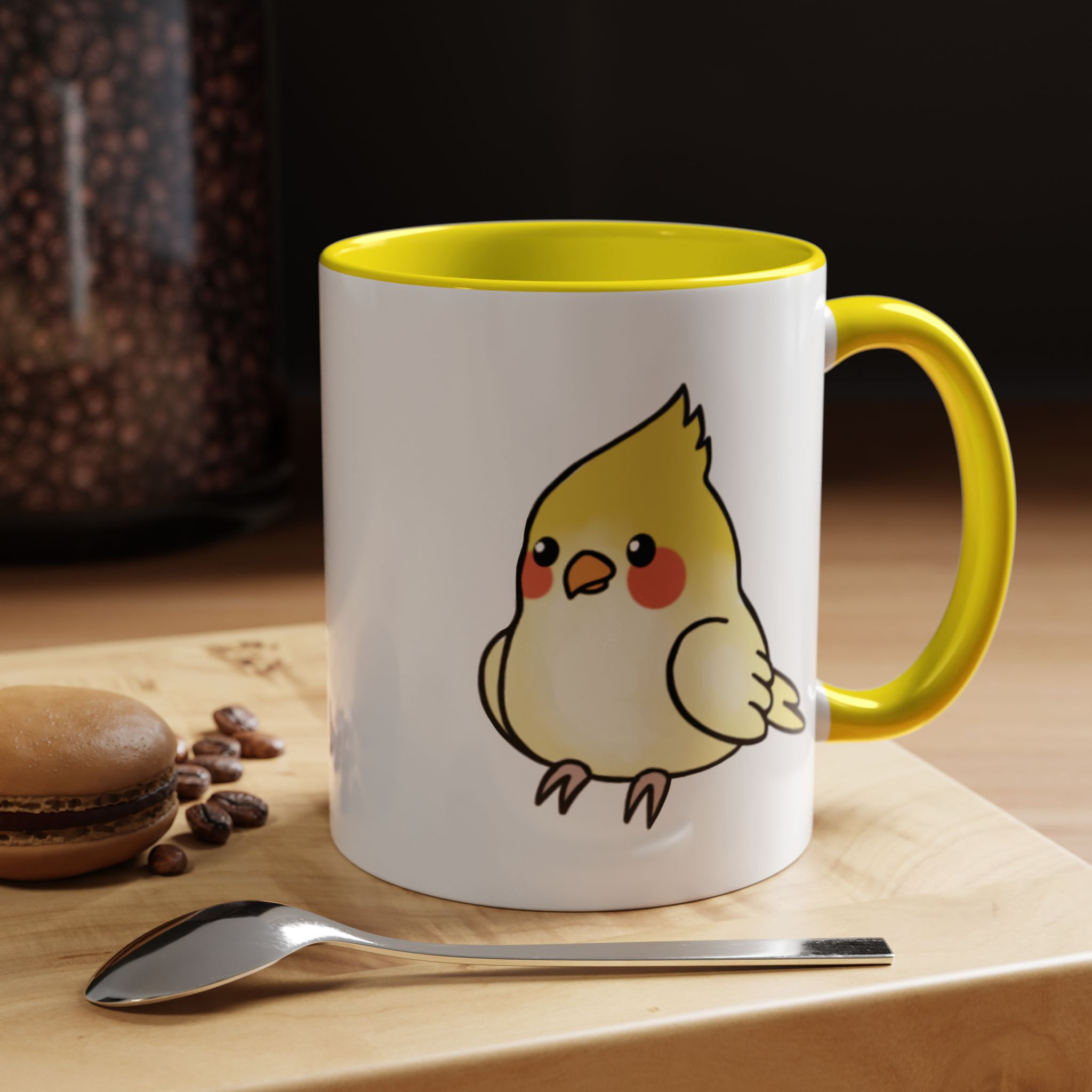Lutino Cutie Cockatiel Accent Coffee Mug 