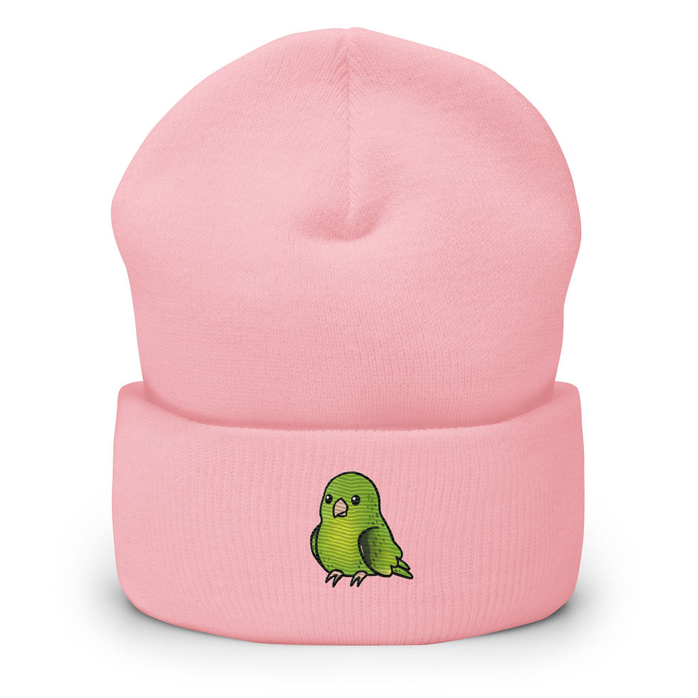 Thumbnail: Lovely Lineolated Parakeet Cuffed Beanie