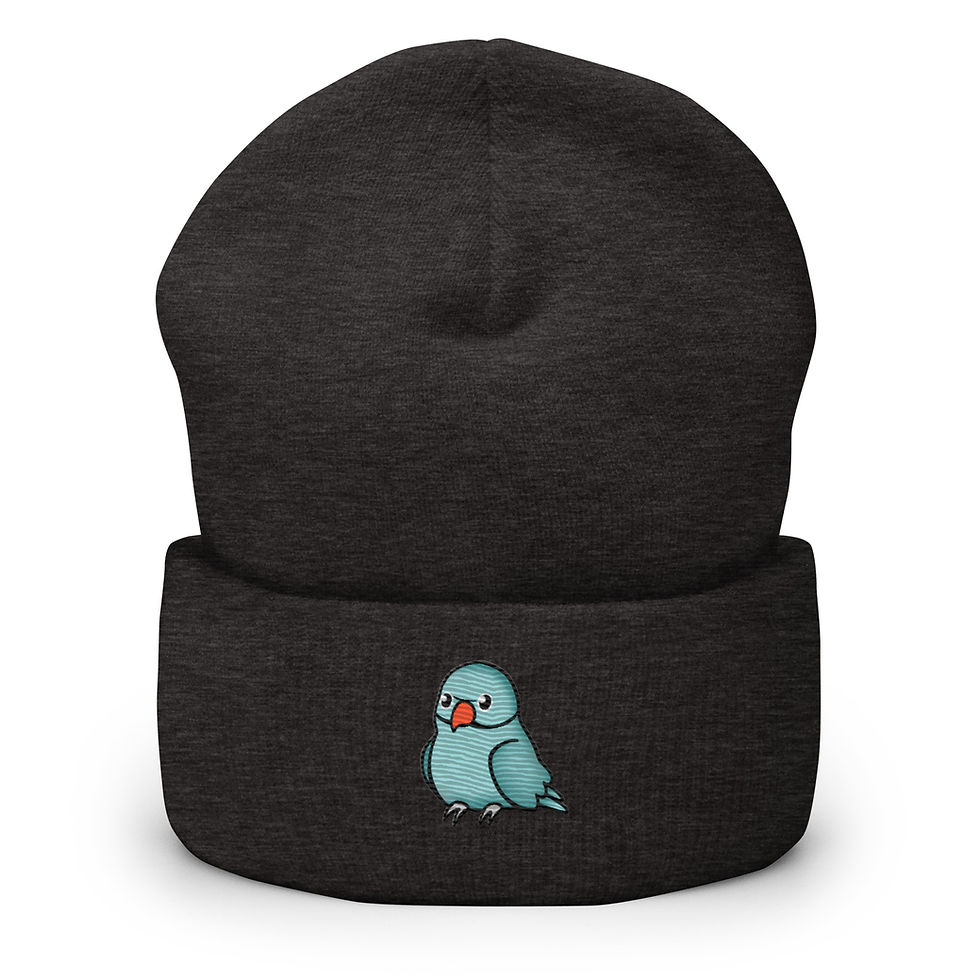 Thumbnail: Baby Blue Indian Ringneck Cuffed Beanie