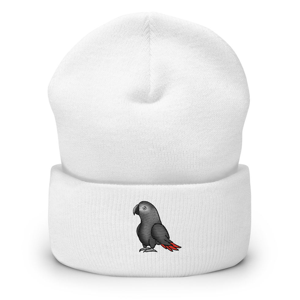 Thumbnail: Abstract African Grey Cuffed Beanie
