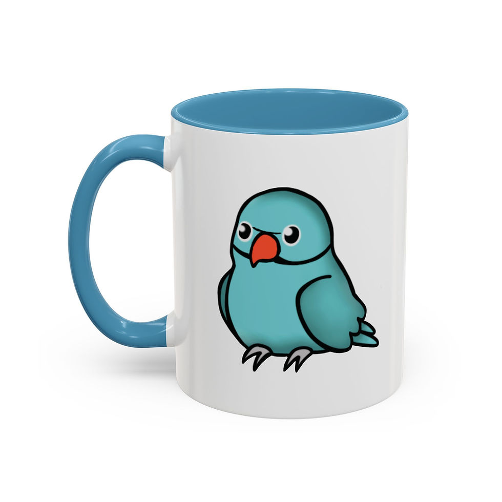 Thumbnail: Baby Blue Indian Ringneck Accent Coffee Mug 