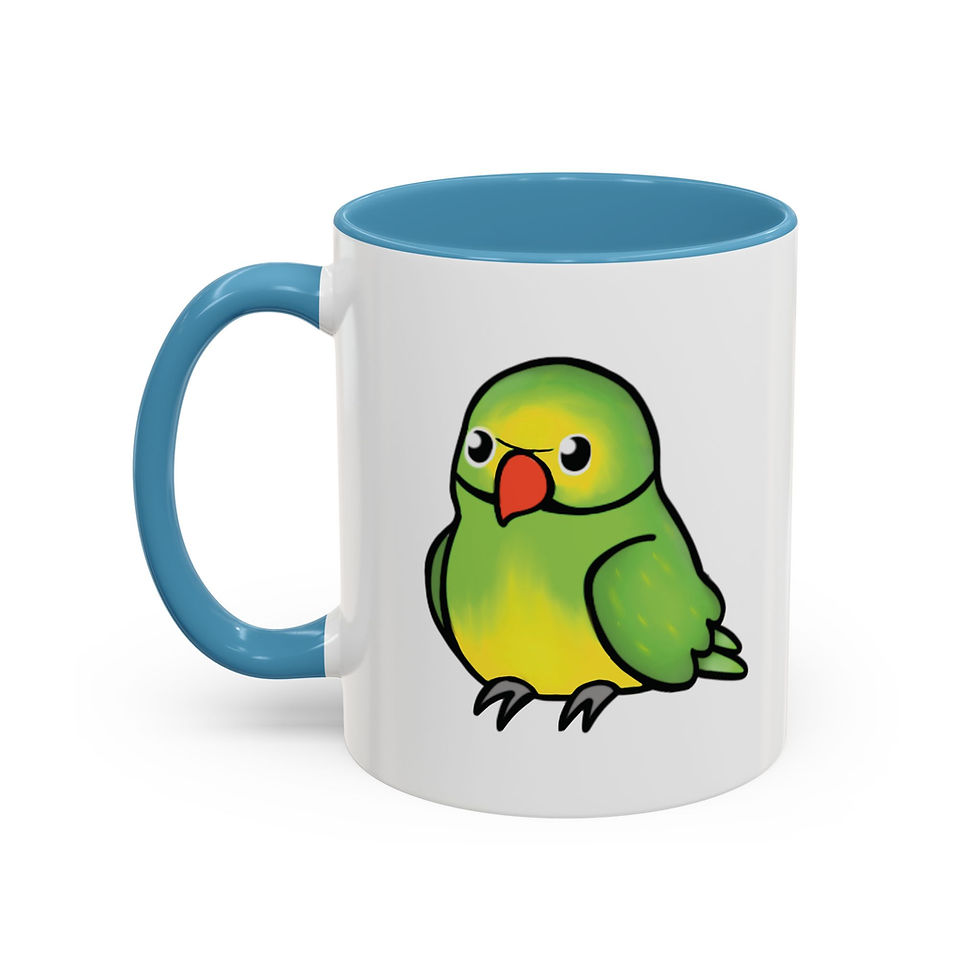 Thumbnail: Green & Yellow Indian Ringneck Accent Coffee Mug 
