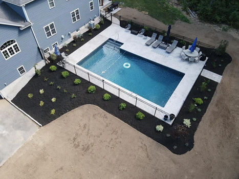 Residential backyard landscape and hardscaping