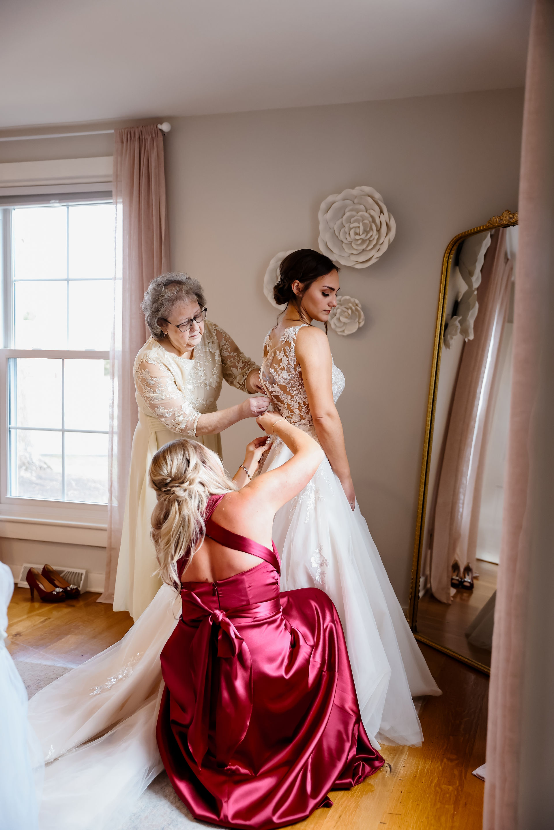 Bride getting ready