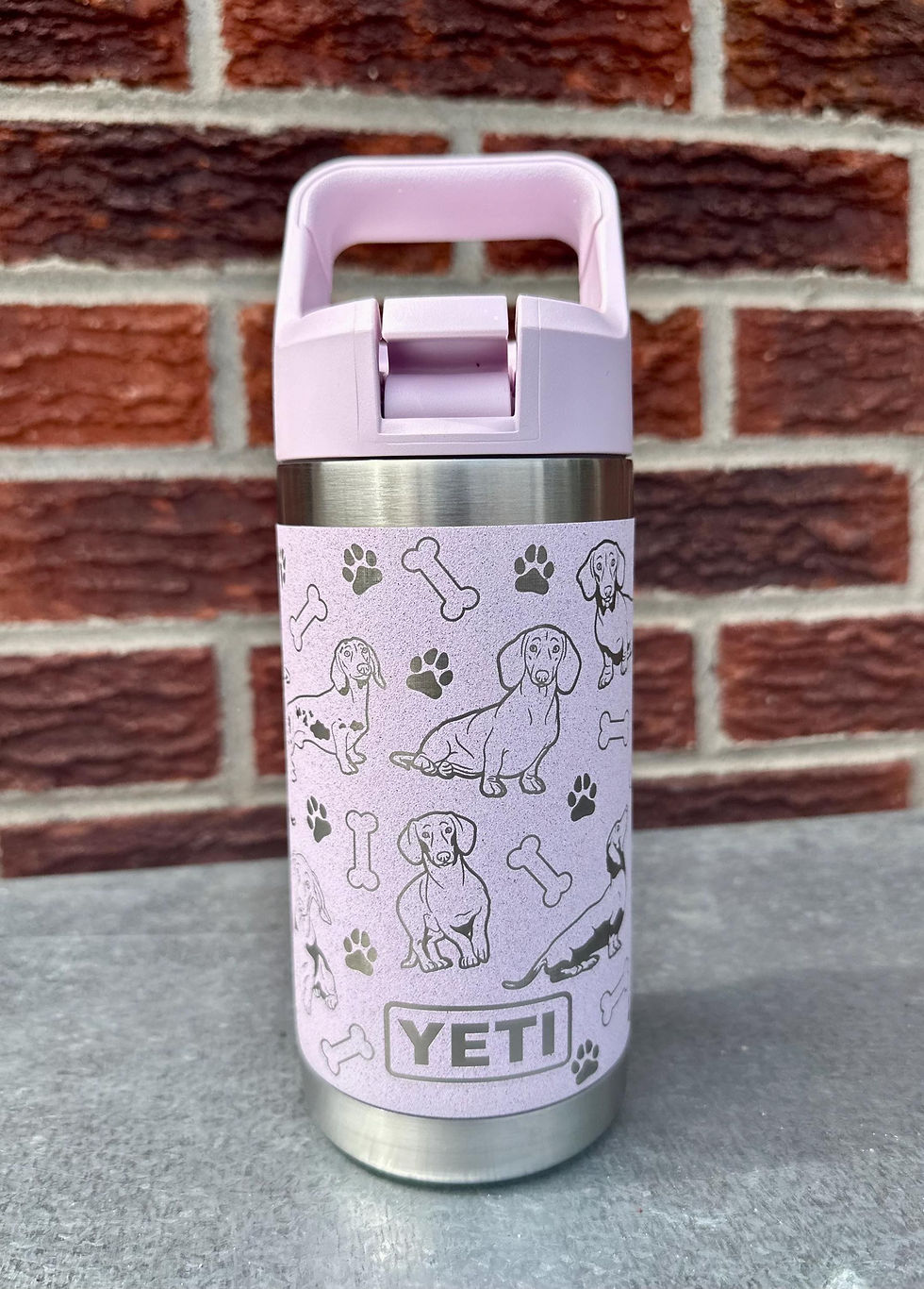 Thumbnail: Dachshund Puppy - Personalized Engraved YETI Water Bottle / Wiener Dog