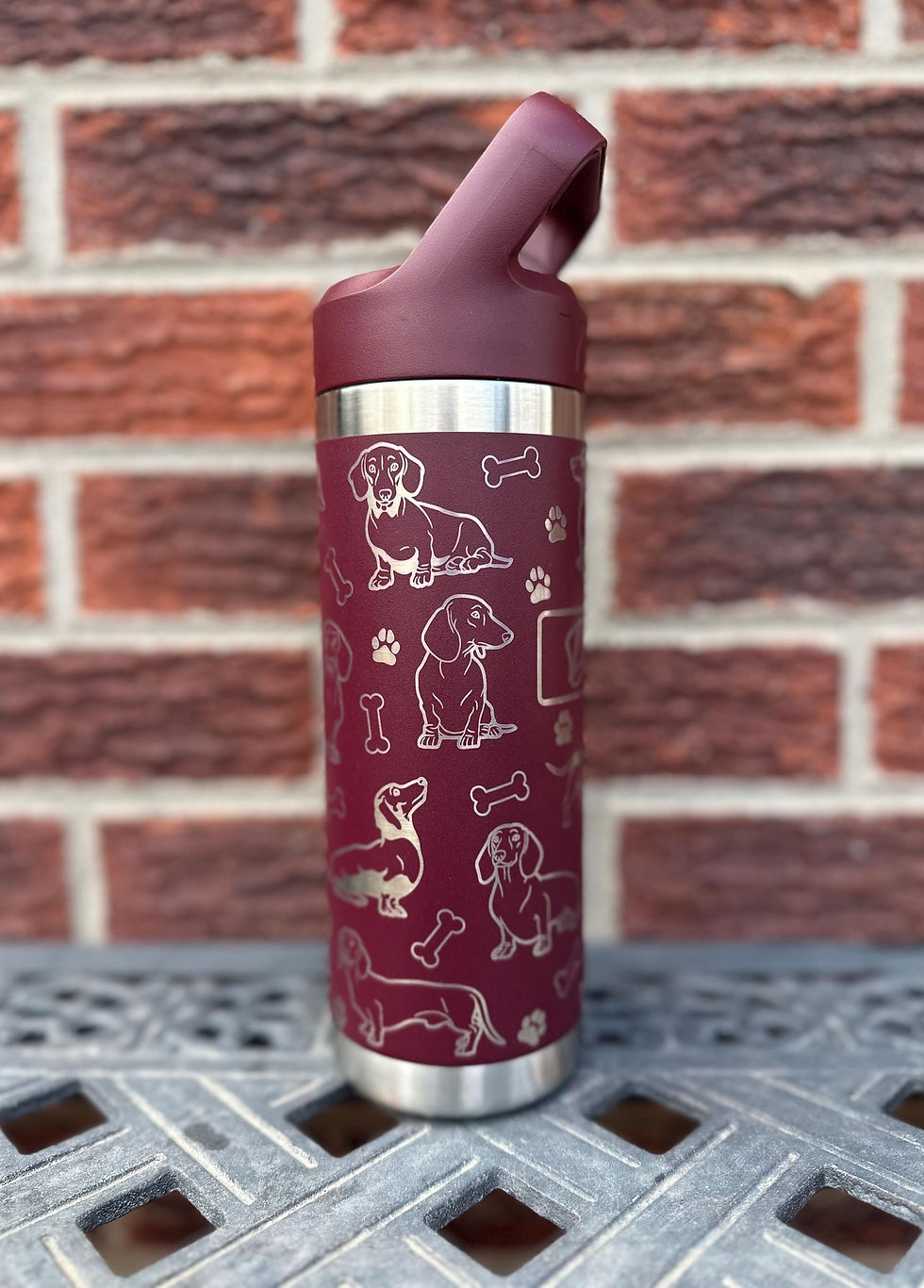 Thumbnail: Dachshund Puppy - Personalized Engraved YETI Water Bottle / Wiener Dog