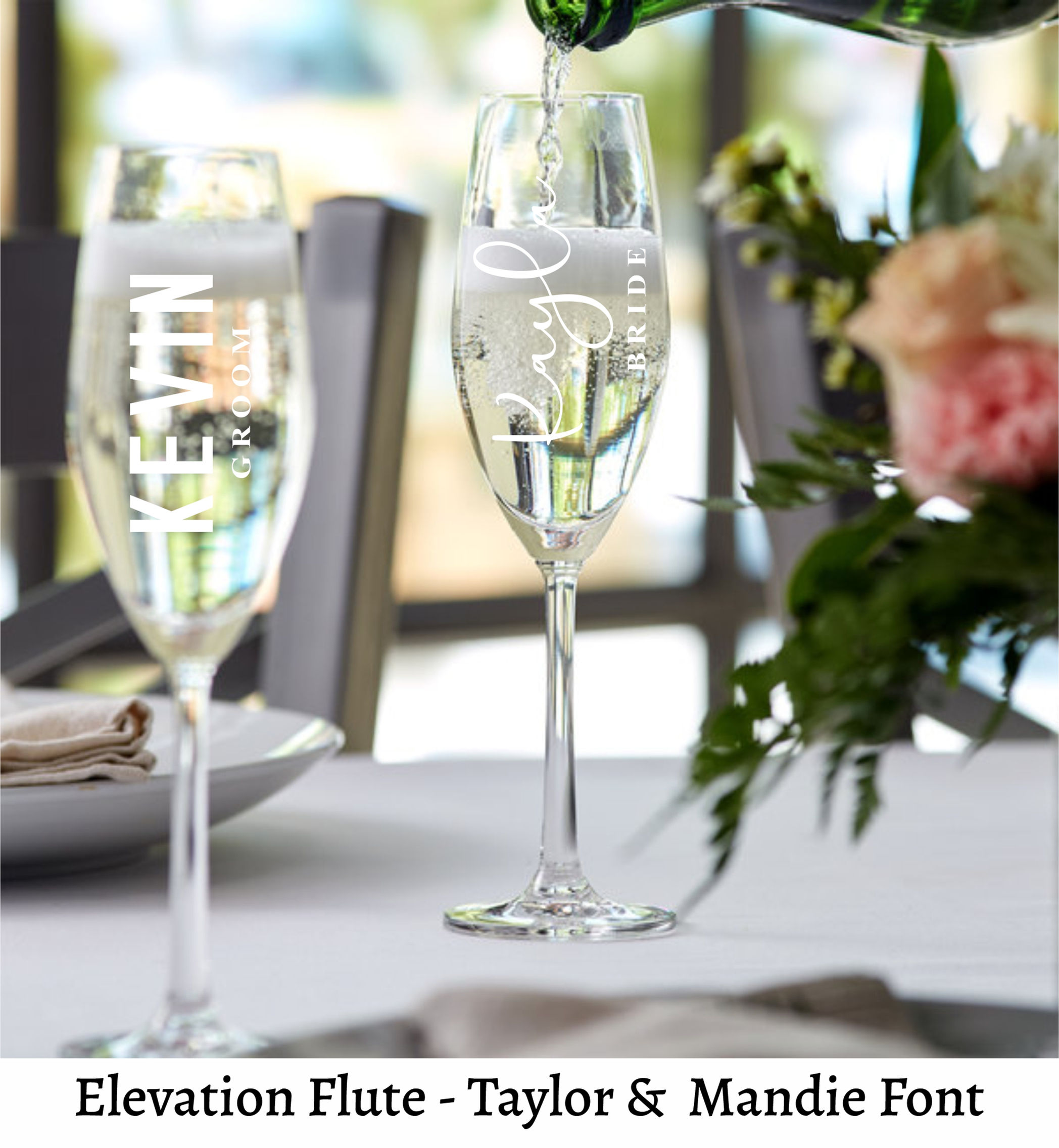 Wedding Champagne Flutes Personalized