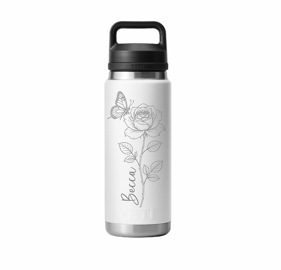 Thumbnail: Butterfly Rose - Personalized Engraved YETI Water Bottle