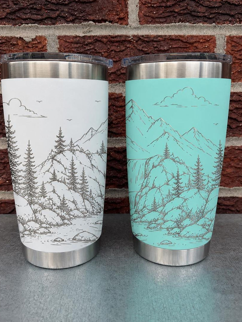 Thumbnail: Mountain Waterfall - Personalized Engraved YETI Tumbler / Coffee Mug