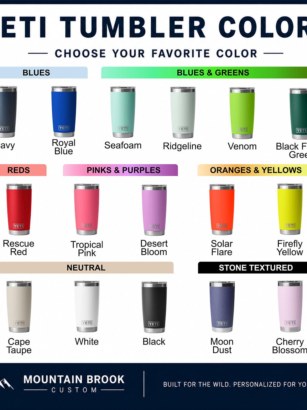 Thumbnail: Mountain Waterfall - Personalized Engraved YETI Tumbler / Coffee Mug