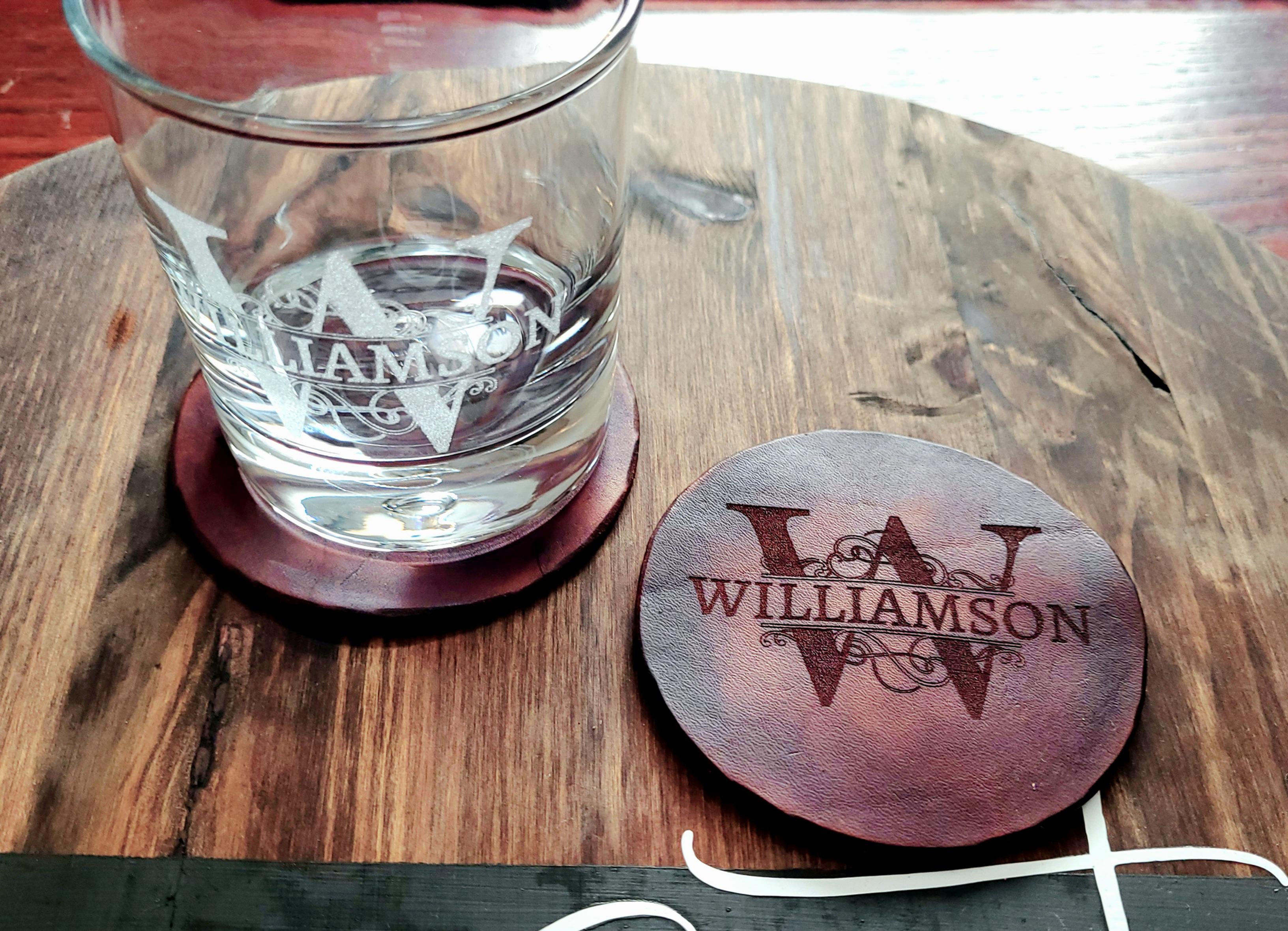 Split Monogram Leather Coasters
