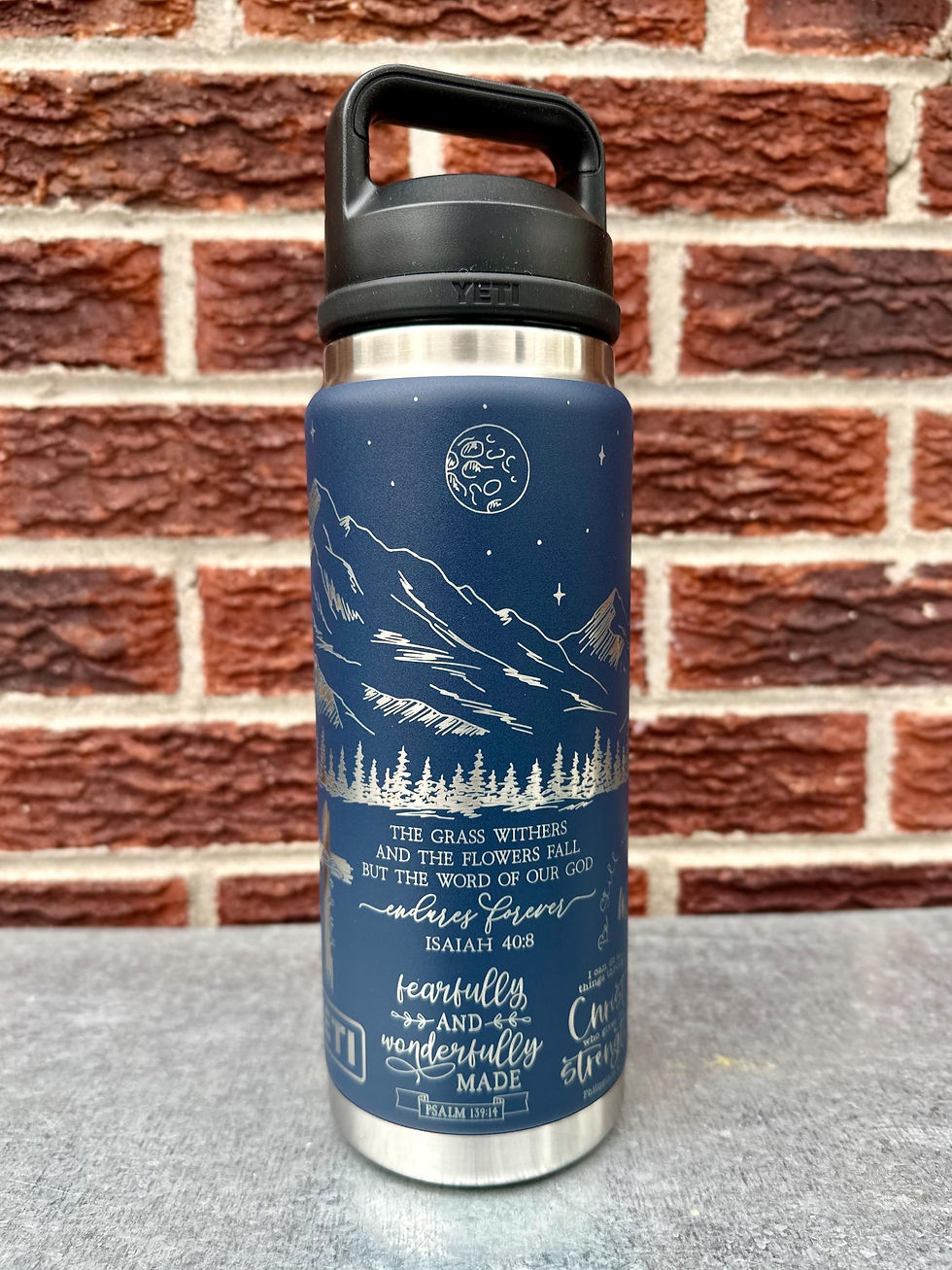 Thumbnail: Majestic Mountain Bible Verse - Personalized Engraved YETI Water Bottle