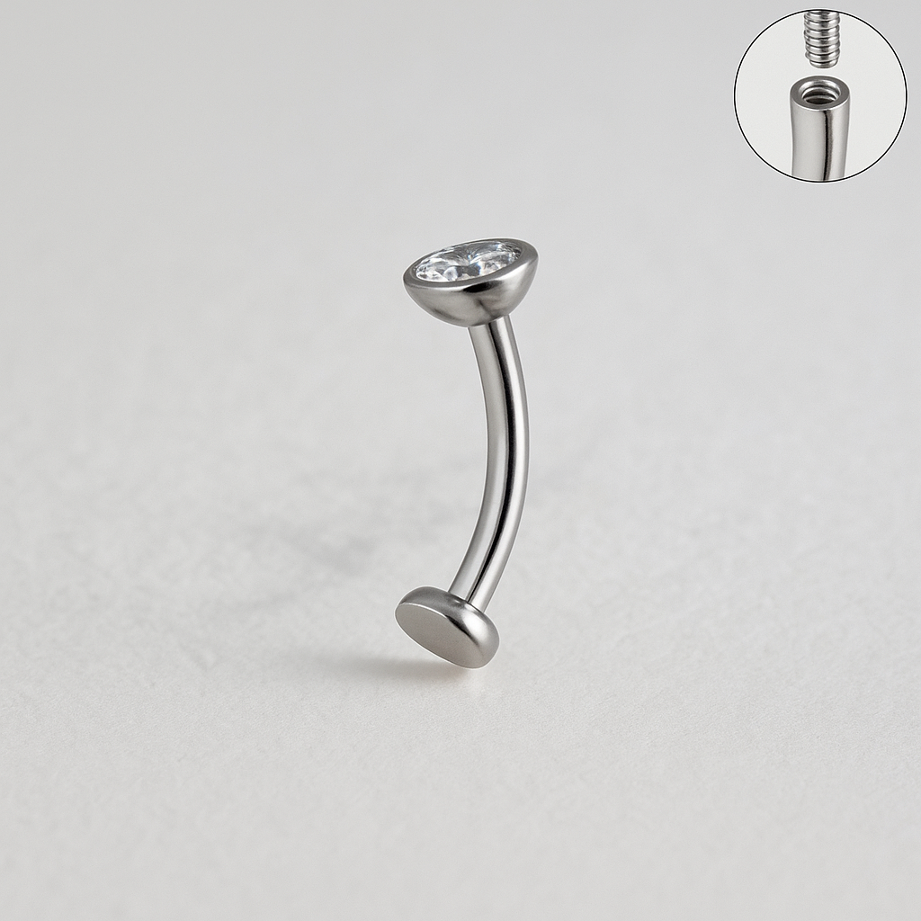 Floating Belly Button Barbell - Sterilised Titanium