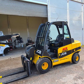 yellow forklift side