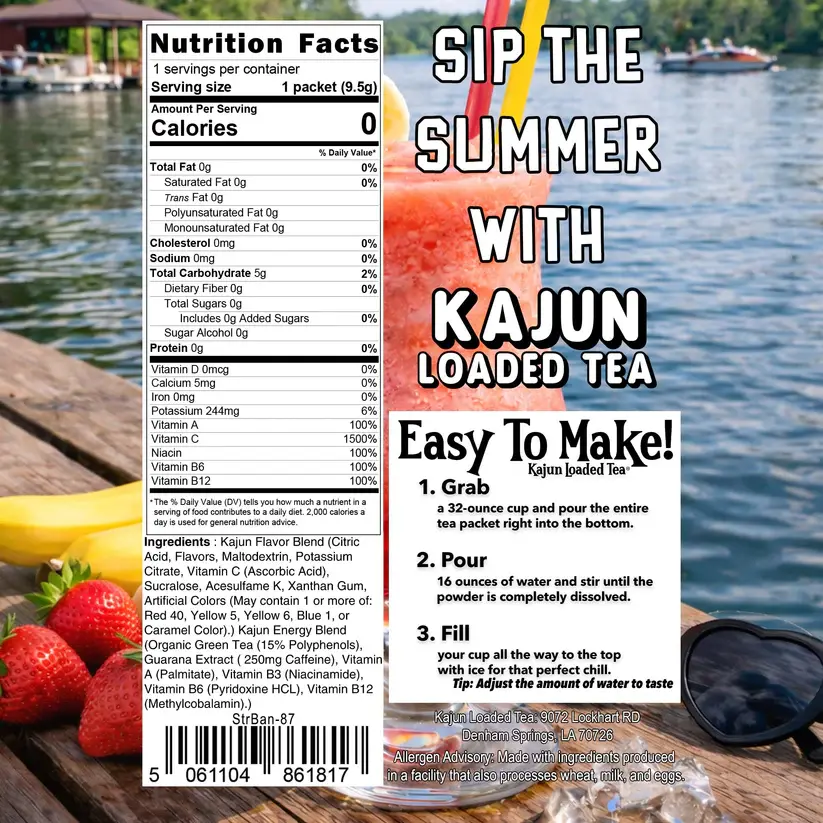 Kajun Loaded Tea  - Strawberry Banana Daquiri