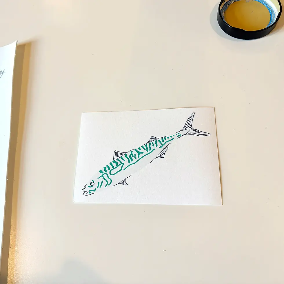 dreifarbiger Druck auf einer Postkarte