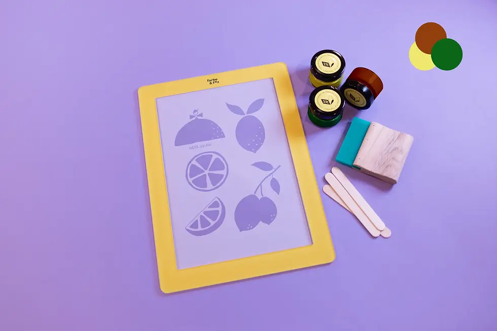 Miniaturbild: Zitrone – einzeln oder als Siebdruck Set für zu Hause