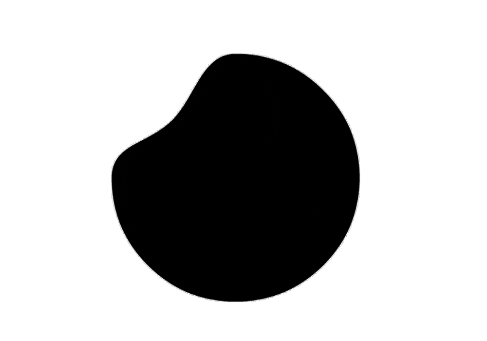 Logo. schwarze kreisförmige Fläche, die wabert.