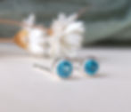 Blue Topaz Rose Cut Sterling Silver Stud earrings
