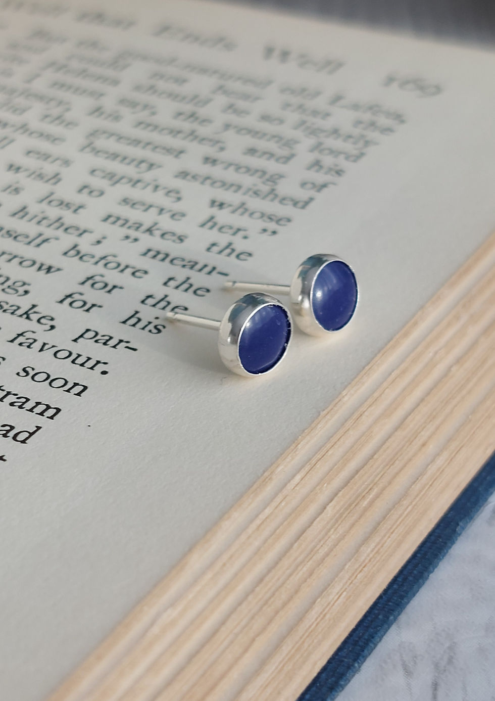 Thumbnail: Lapis Lazuli Stud Earrings September Birthstone